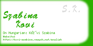 szabina kovi business card